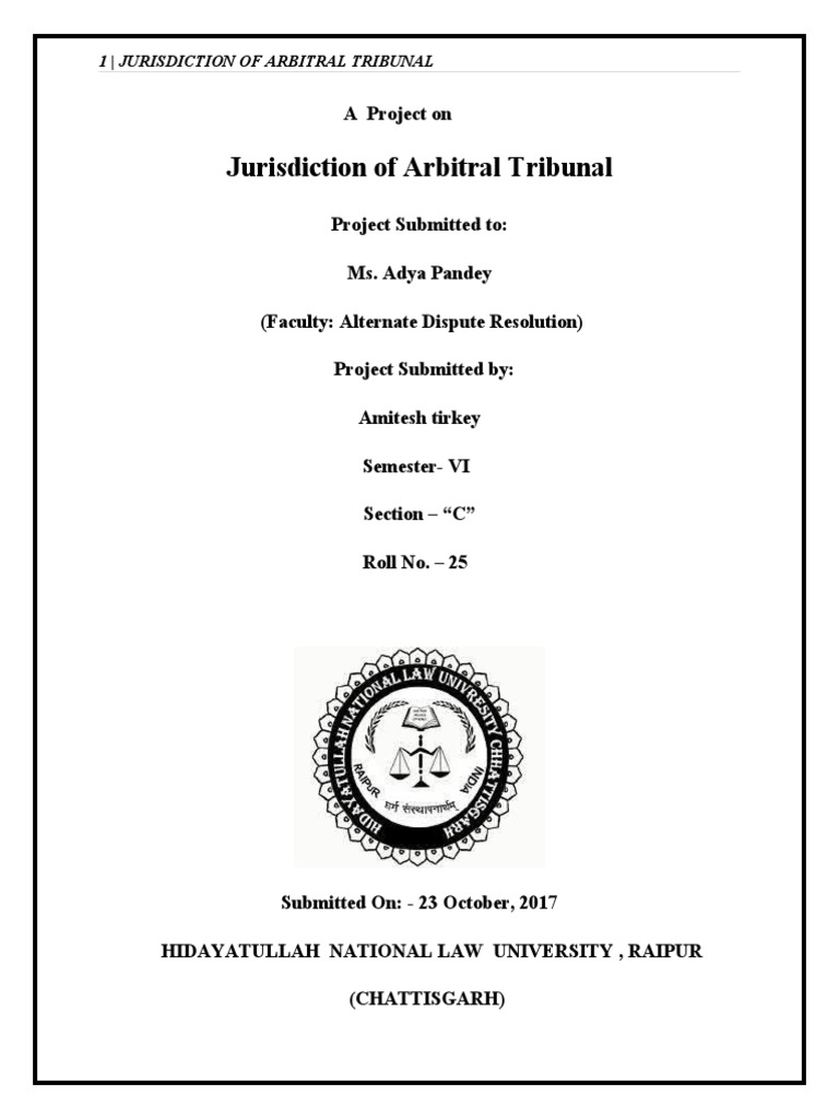 Jurisdiction of Arbitral Tribunal Explained | PDF | Arbitral Tribunal ...