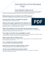 Secondary Teacher Educaton Program Faqs