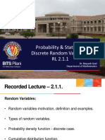Probability & Statistics, Discrete Random Variables, RL 2.1.1