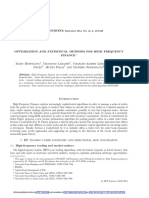 Optimization and statistical methods for high frequency trading