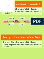 Half-life decay activity calculation examples