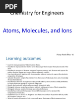 Chemistry For Engineers - Week 2 - Atoms, Molecules and Ions