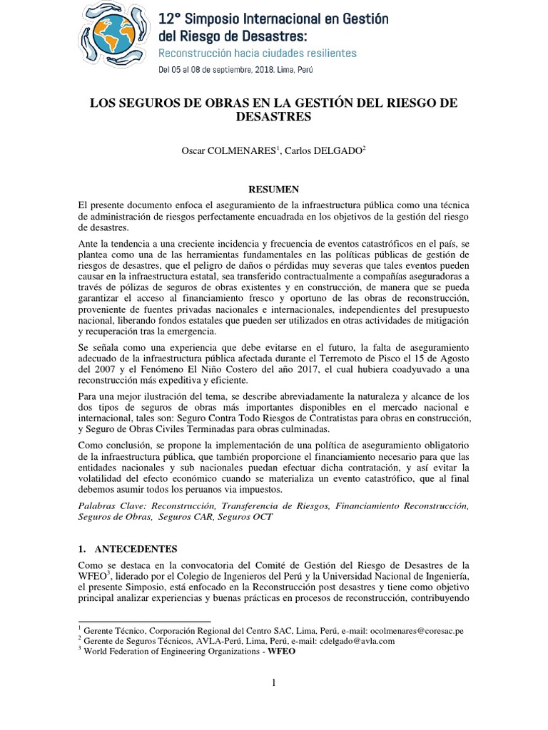 Seguros de Obras y Gestión de Riesgos | PDF | Póliza de seguros | Seguro