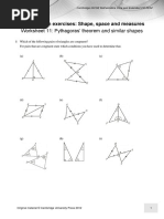 Worksheet 11: Pythagoras' Theorem and Similar Shapes: Core Revision Exercises: Shape, Space and Measures