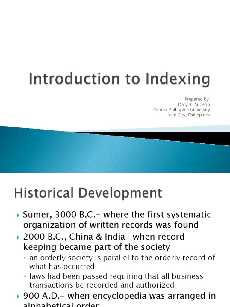 History and Evolution of Indexing | PDF | Search Engine Indexing ...