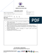 Cot-Rpms: Observation Notes Form