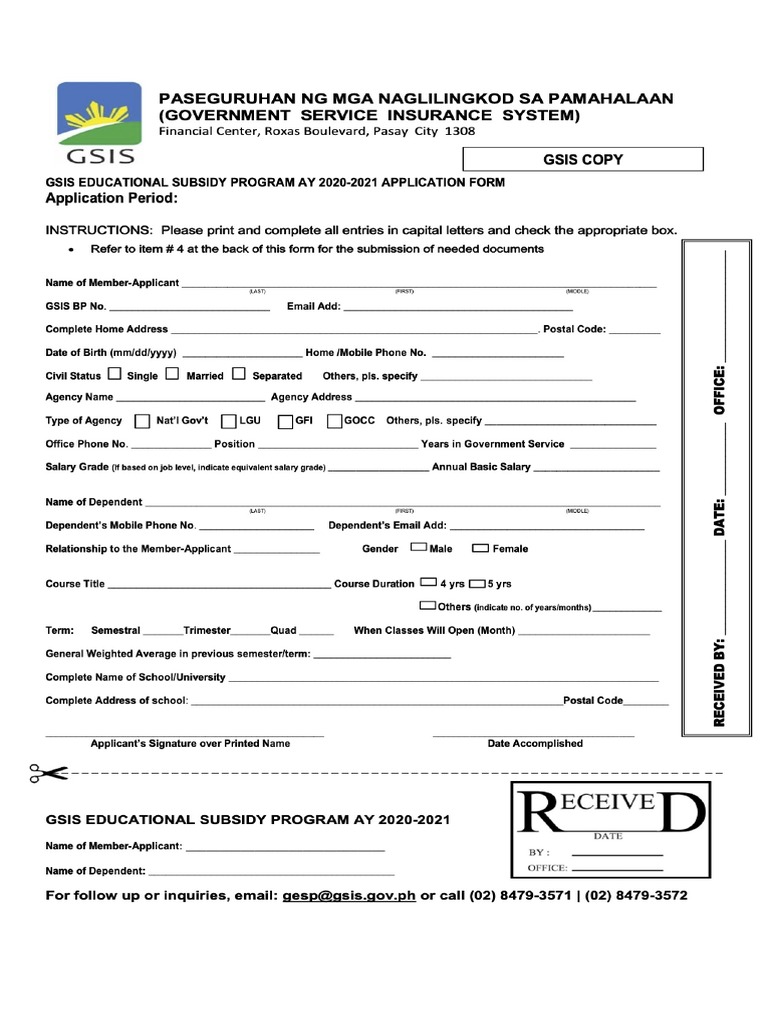GESP Application Form 2020-2021 | PDF