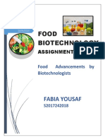 Food Biotechnology: Fabia Yousaf