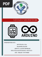 Vitals Monitor: Presented By: Mustafa Zia Haider Badr Abdul Latif Hisham 2Nd Stage (Evening Study) Dr. Omar Youssef