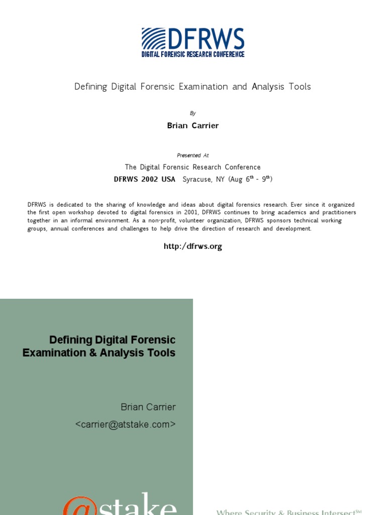 Pres-Defining Digital Forensic Examination and Analysis Tools | PDF ...