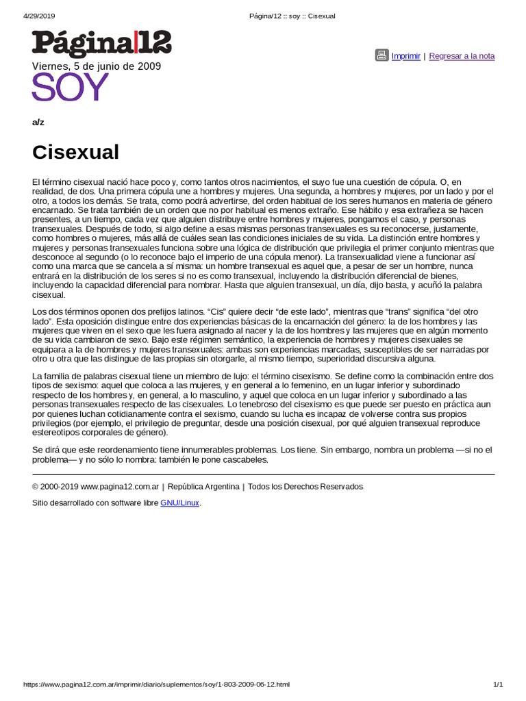 Cabral (2009) Cisexual | PDF | Sexismo | Transexual