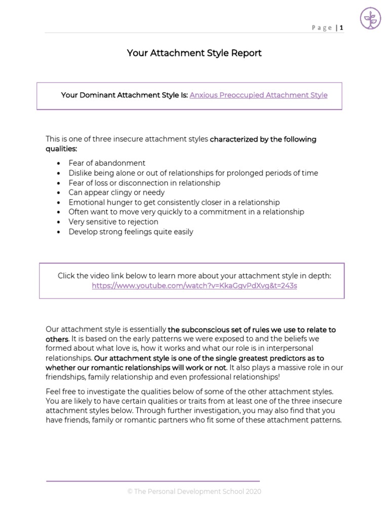 Understanding Anxious Preoccupied Attachment | PDF | Attachment Theory ...