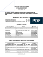 Medical Contact List of Lahore 2015