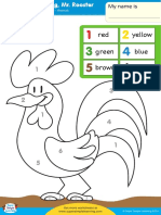 Good Morning MR Rooster Worksheet Color by Number PDF