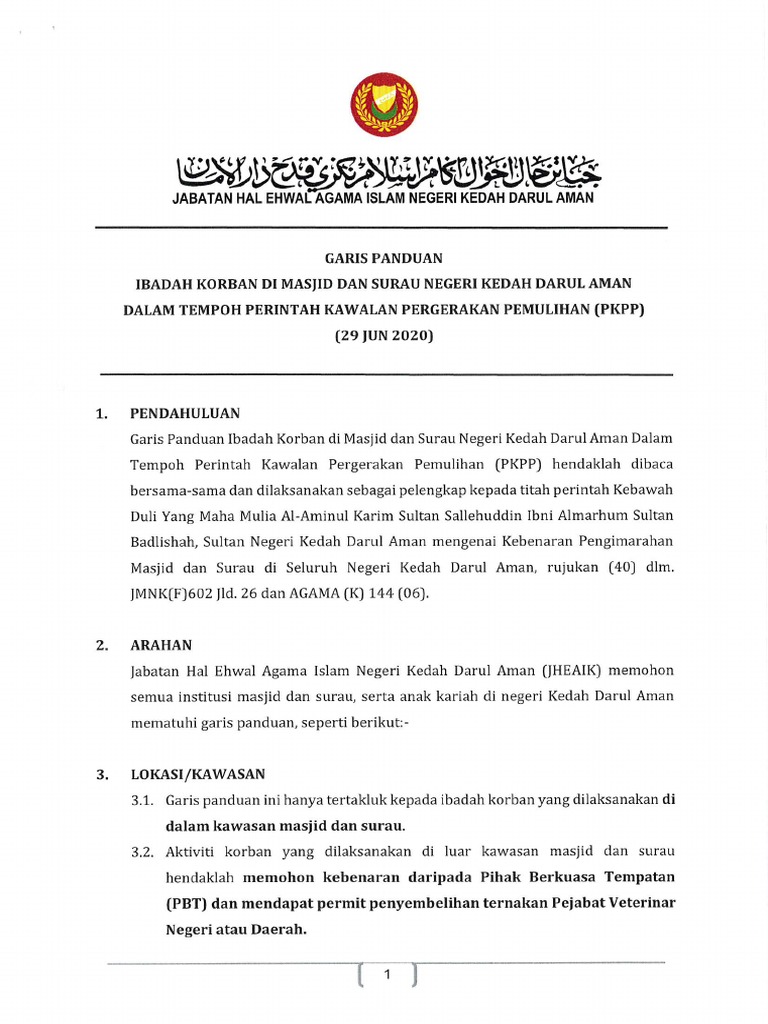 SOP Ibadah Korban 2020  PDF