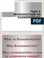 Topic 1 Introduction To Econometrics