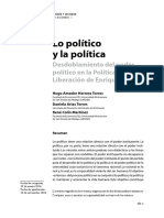 Lo Politico y La Politica Desdoblamiento Del Poder Politico