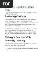 Balancing Equations Lesson Plan