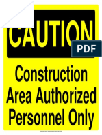 Construction Area Caution Sign