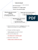 Worksheet #6 Eight Grade: Passive Voice Present Simple