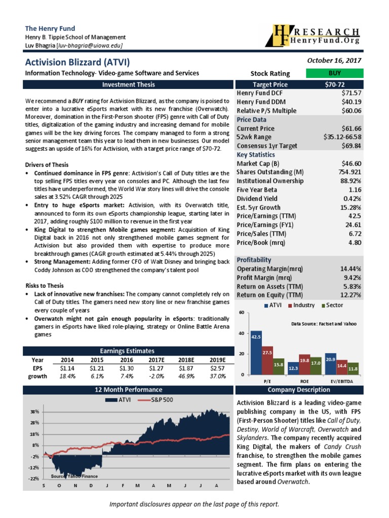 Activision Blizzard (ATVI): Cash Cow With More Upside Ahead