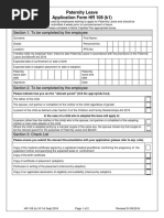 Paternity Leave Application Form HR 108 (k1) : Section 1. To Be Completed by The Employee