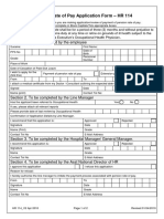 Pension Rate of Pay Application Form - HR 114: - Section 1. To Be Completed by The Employee