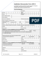 Temporary Rehabilitation Remuneration Form-HR114: Section 1. To Be Completed by The Employee