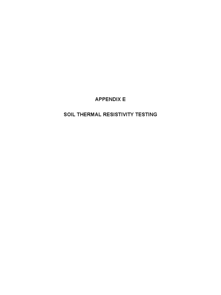 Soil Thermal Resistivity Testing Summary | PDF | Electrical Resistivity ...