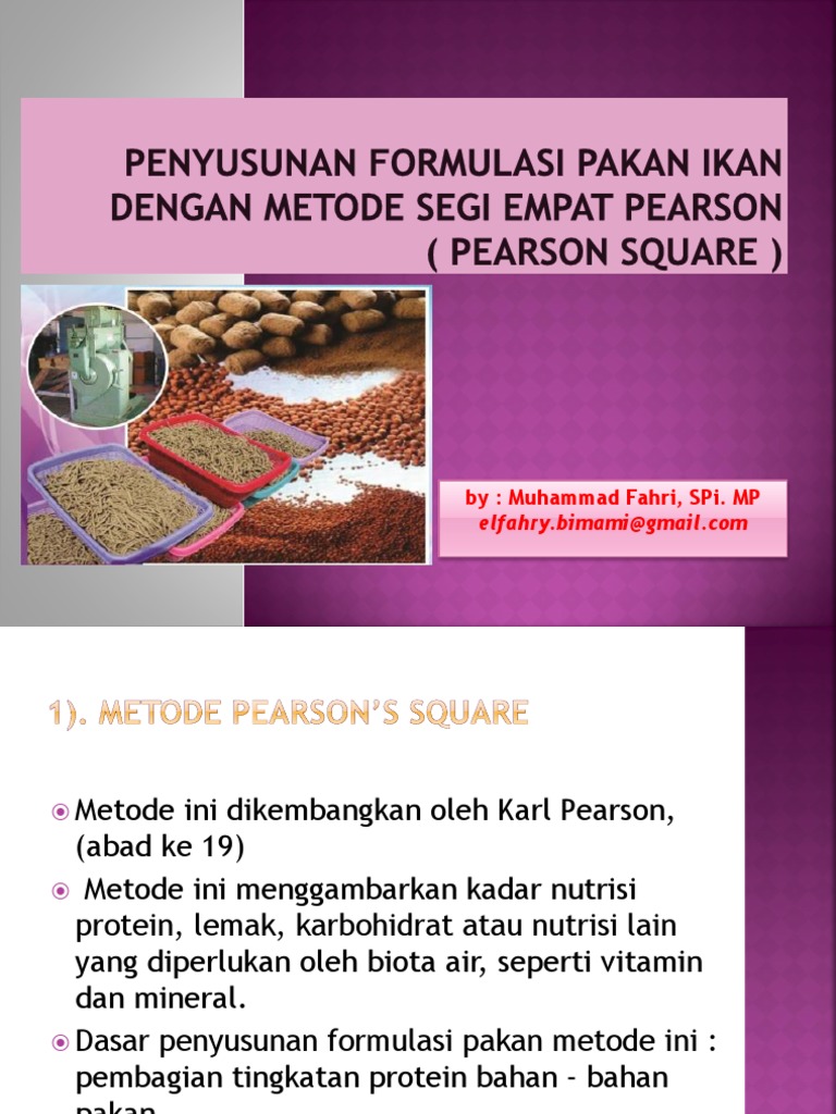 Formulasi Pakan Metode Pearson Square PDF | PDF