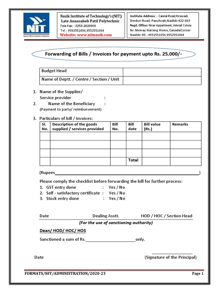 NIT Payment Processing Guidelines | PDF