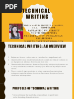 Technical Writing: Professor Panpacific University North Philippines Urdaneta City, Pangasinan, Philippines