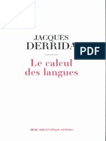 Jacques Derrida Le Calcul Des Langues PDF