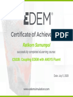Course CS02B Coupling EDEM With ANSYS Fluent Certificate