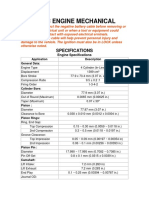 Dohc Engine Mechanical: Specifications