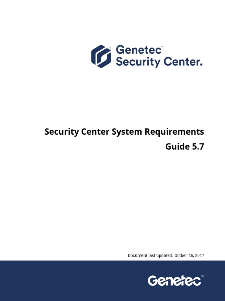En Genetec Security Center System Requirements | PDF