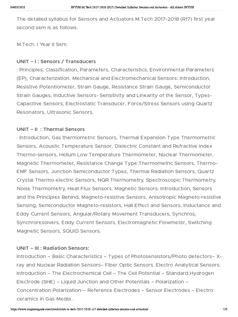 Sensors and Actuators | PDF | Sensor | Actuator
