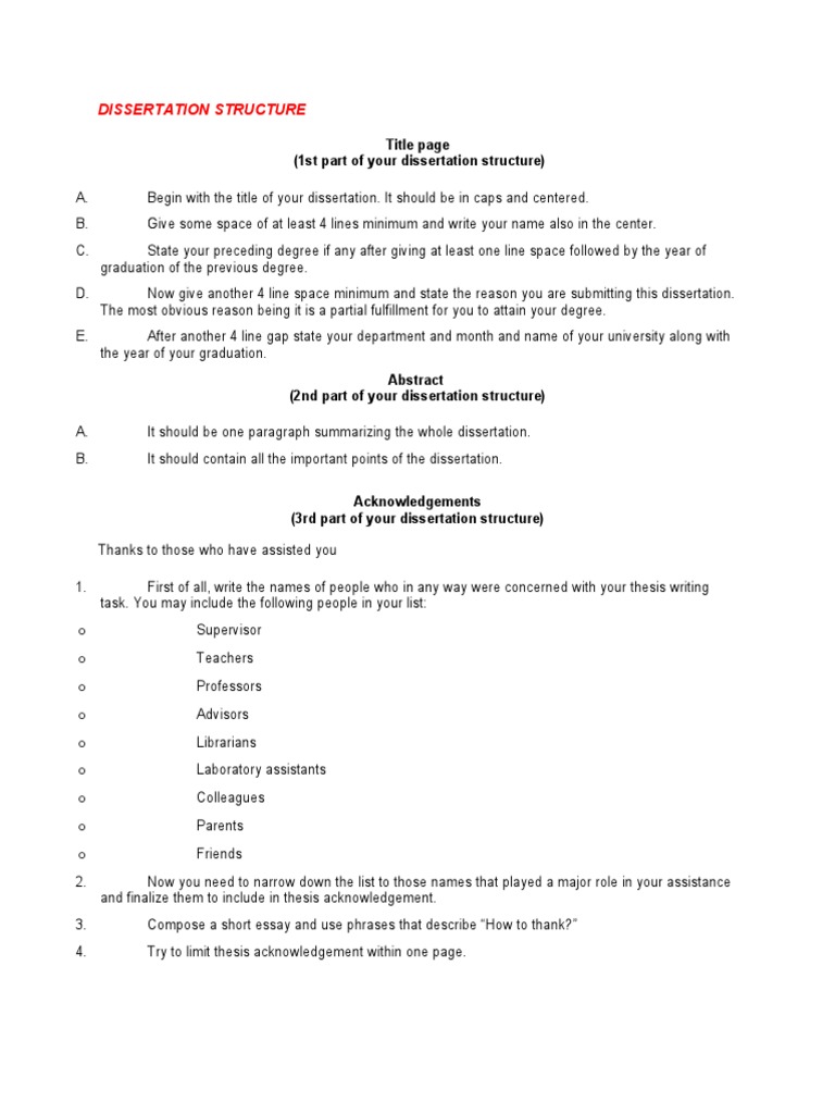Dissertation Structure Guide | PDF | Thesis | Science