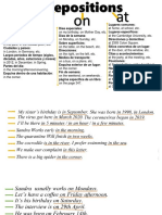 Prepositions and Daily Routines