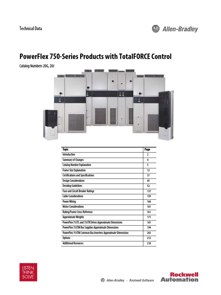 Powerflex 750-Series Products With Totalforce Control: Technical Data ...