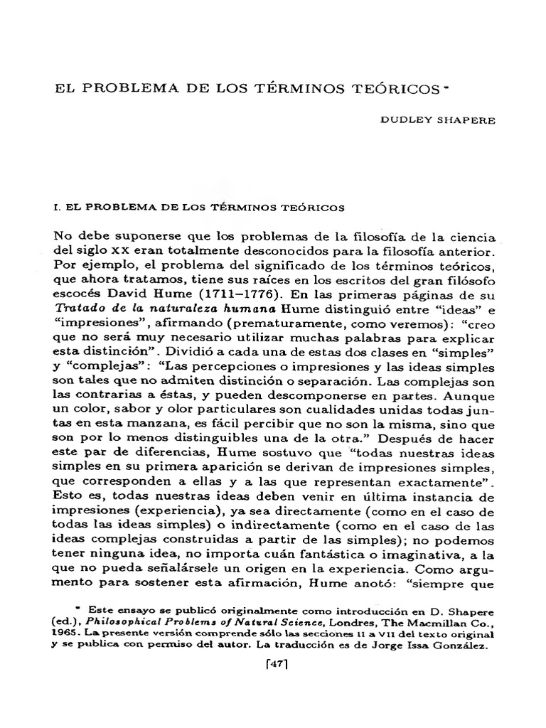 Shapere, Dudley - El Problema de Los Términos Teóricos | PDF ...