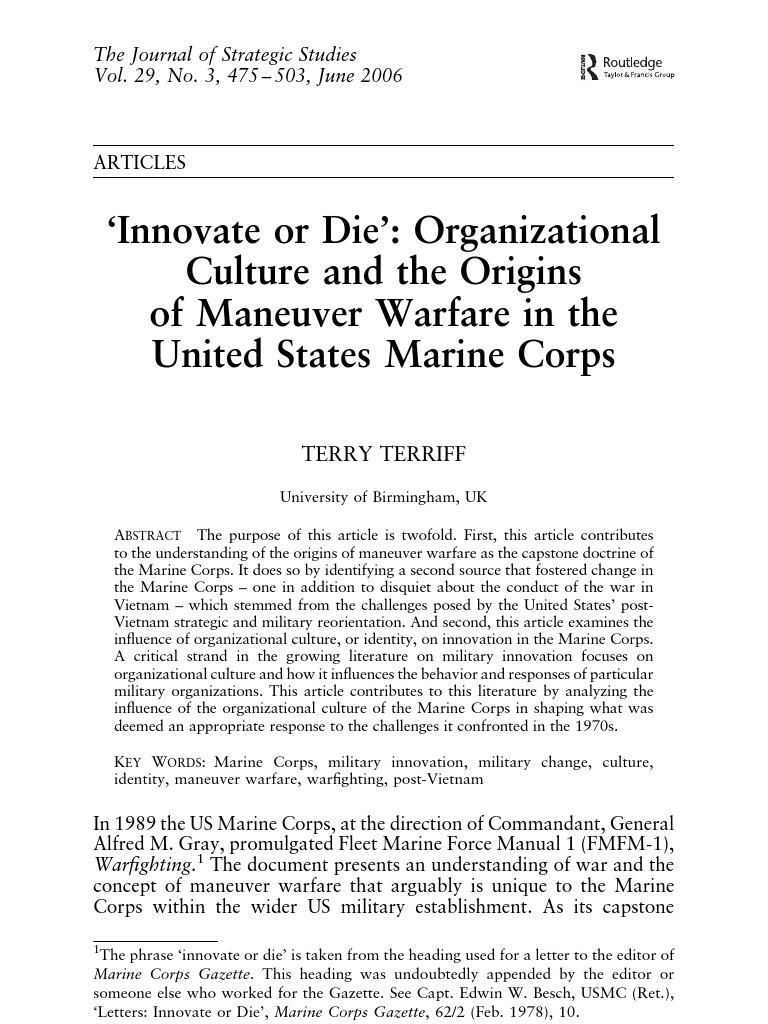 Maneuver Warfare Pdf United States Marine Corps Armoured Warfare