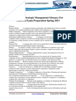 MGT603 - Strategic Management Glossary For Midterm Exam Preparation Spring 2013