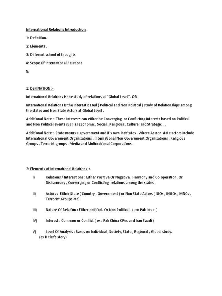 Introduction to International Relations | PDF | Multinational ...