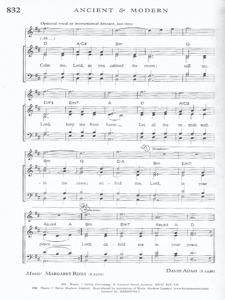 Calm Me Lord-Rizza - Adam PDF | PDF