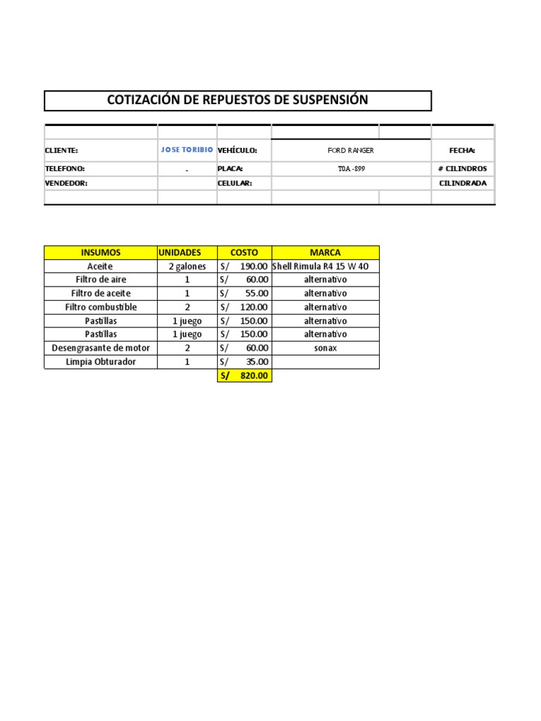 Mantenimiento Ford Ranger PDF