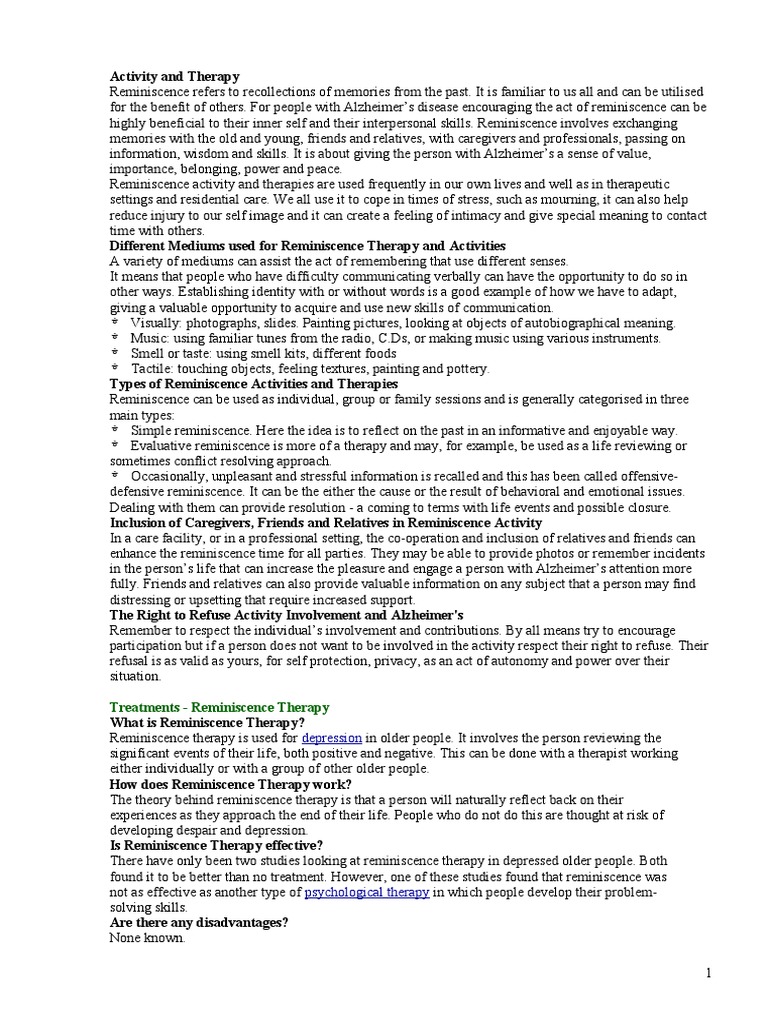 Activity and Therapy | PDF | Self-Improvement | Lifestyle