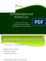 Modernismo Português Fernando Pessoa