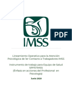 Lineamiento Operativo para la Atención Psicológica de 1er Contacto a Trabajadores IMSS 04jun