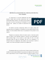 Importancia de Mantener Una Comunicación Efectiva en El Trabajo